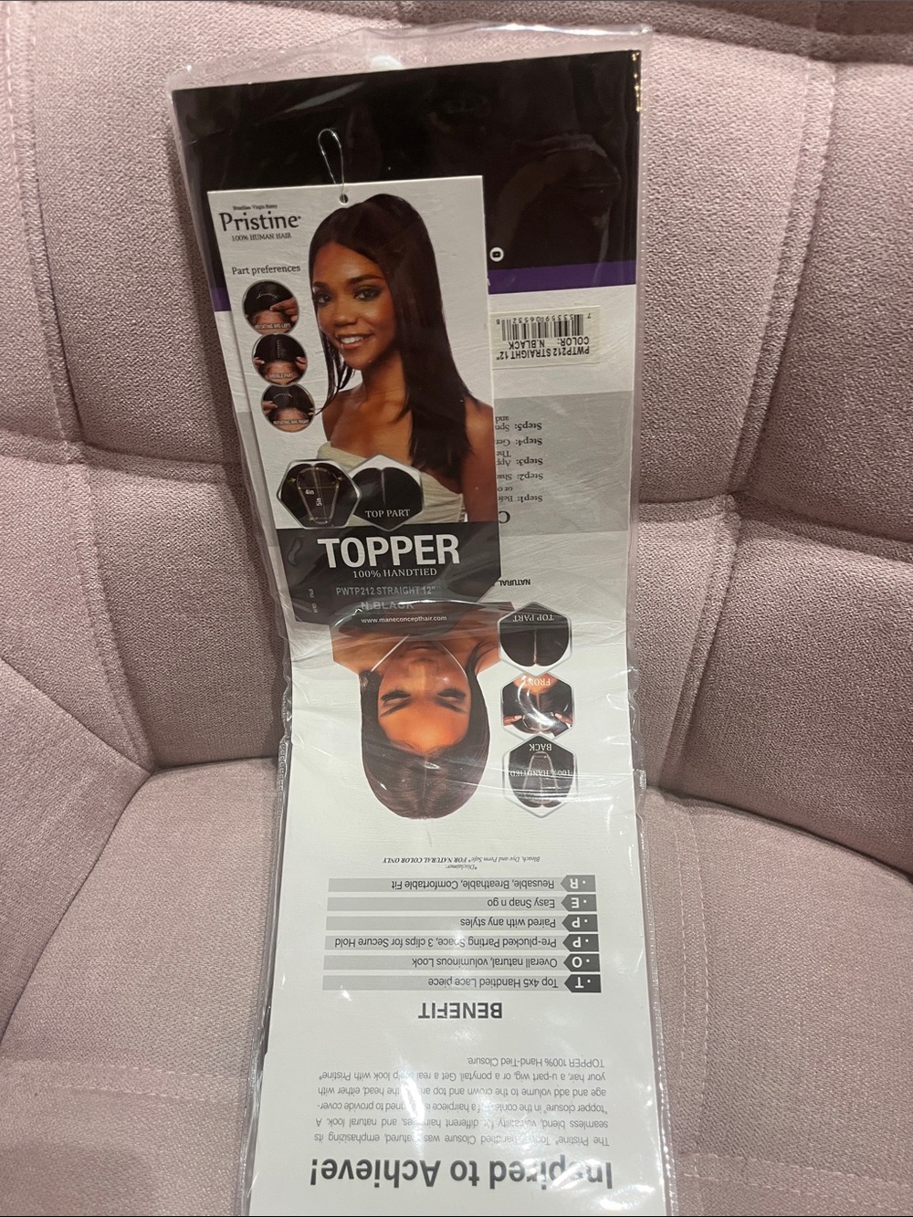 Pristine Topper Women's Hair Topper - black